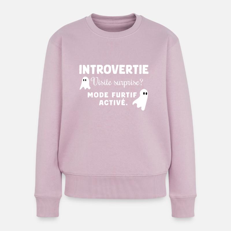Introvertie furtive - Pull Premium bio Femme - rose poudré