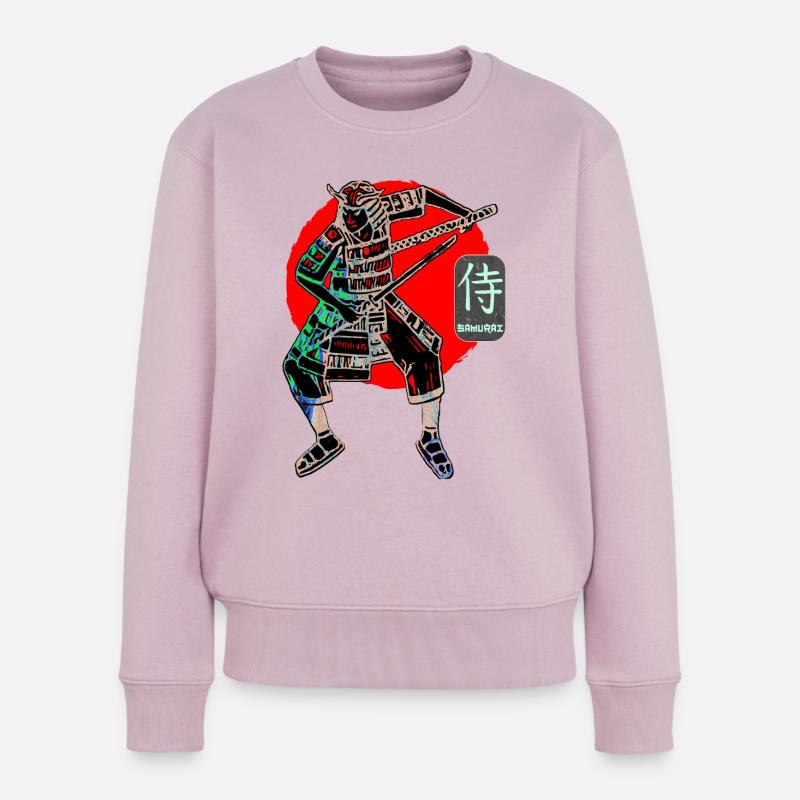 Samurai Krieger Schwert Japanische Kunst Sieg Kanji - Frauen Premium Bio Pullover - Altrosa