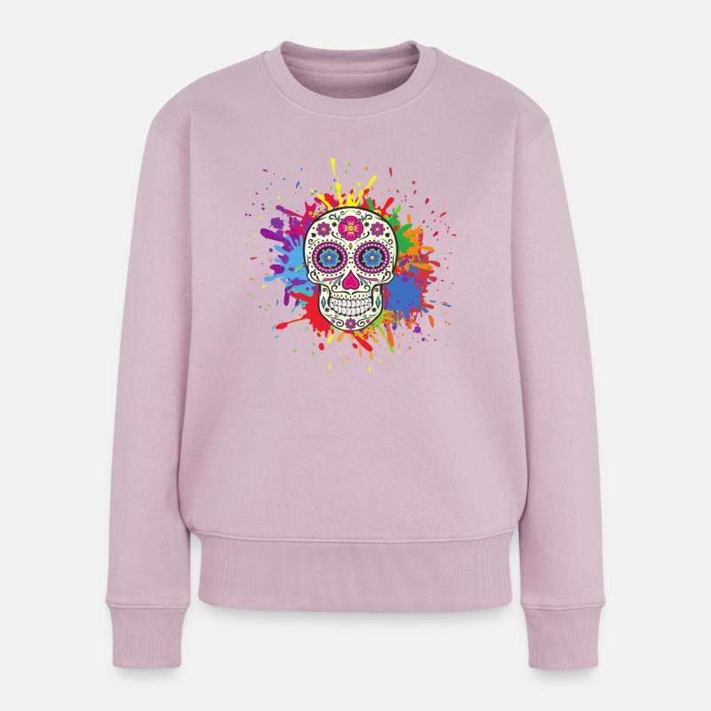 Crâne mexicain - Pull Premium bio Femme - rose poudré
