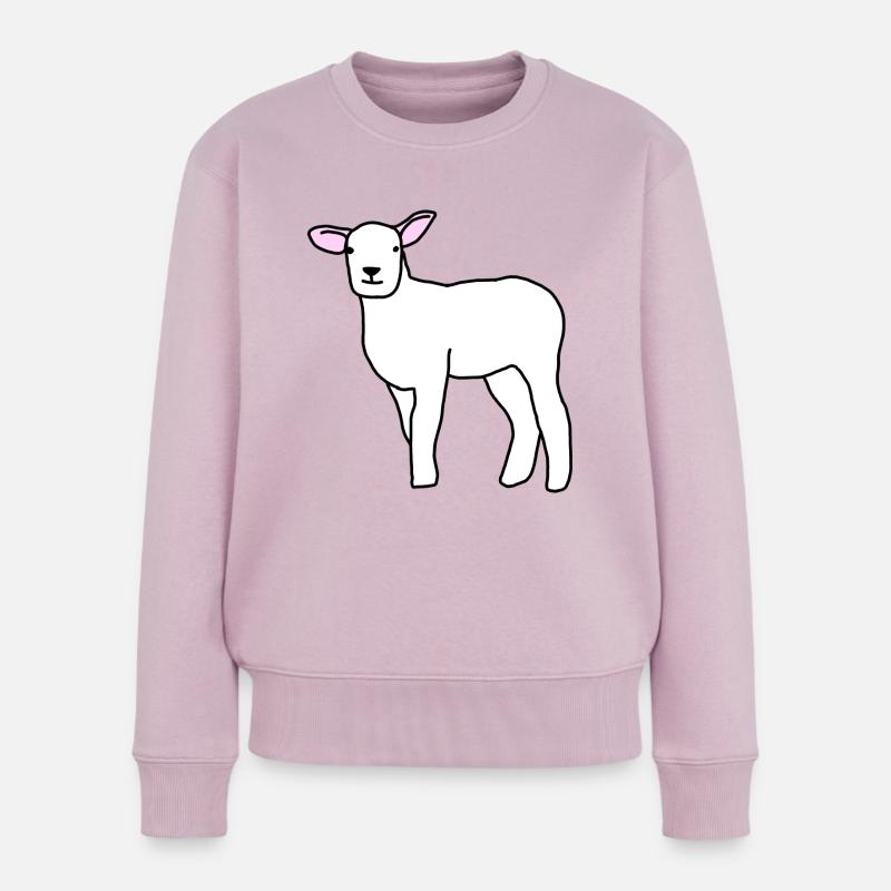Schafe - Frauen Premium Bio Pullover - Altrosa