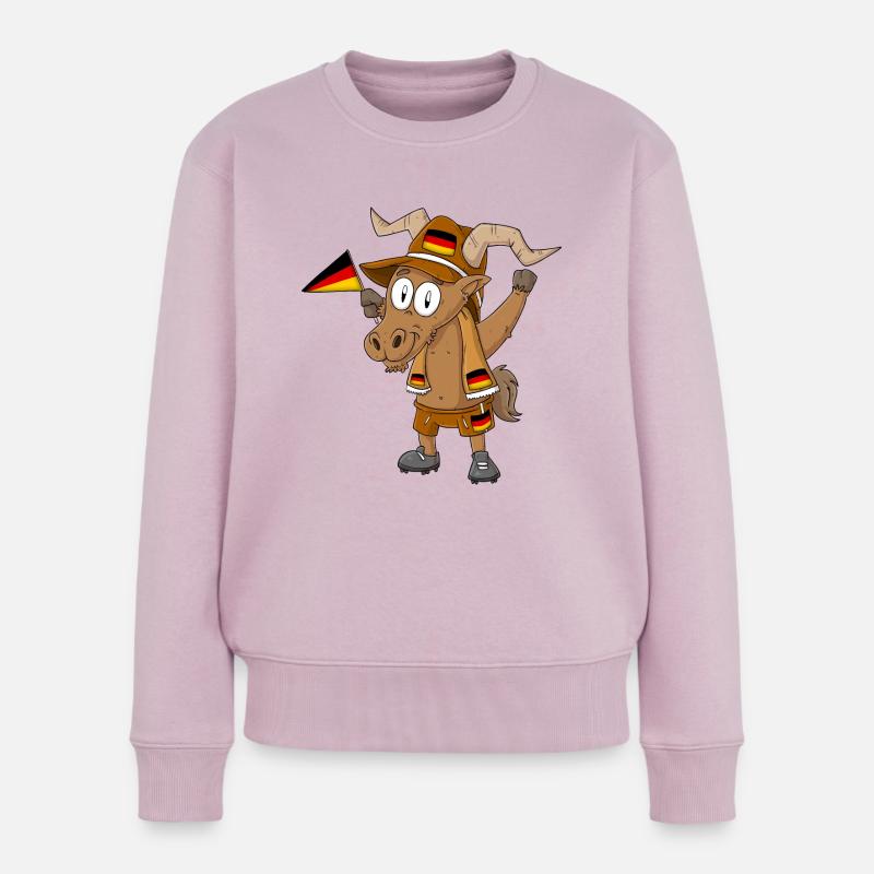 Deutscher Steinbock Fan - Frauen Premium Bio Pullover - Altrosa