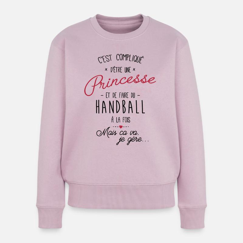 princesse et Handball - Pull Premium bio Femme - rose poudré