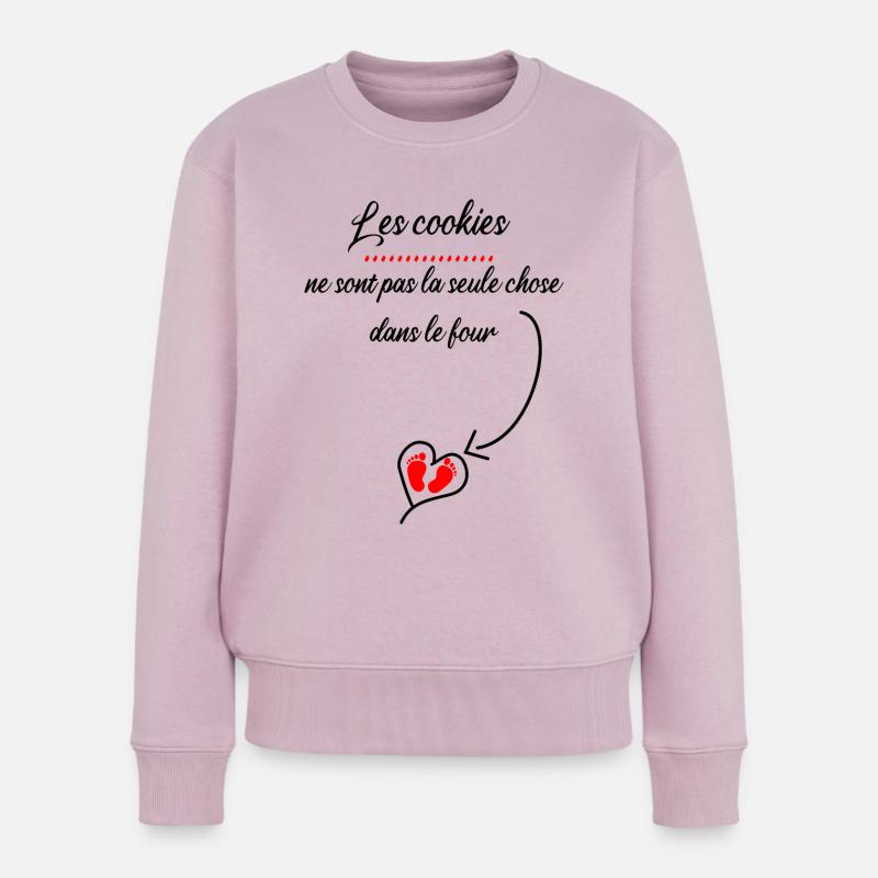 Schwangerschaft ankündigen - Frauen Premium Bio Pullover - Altrosa