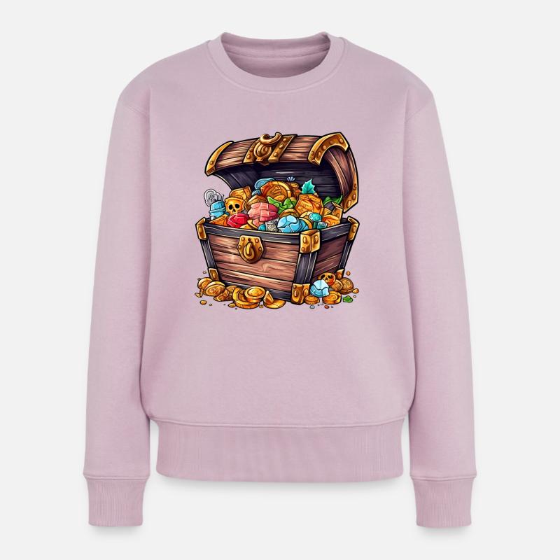 Eine Schatztruhe - Frauen Premium Bio Pullover - Altrosa