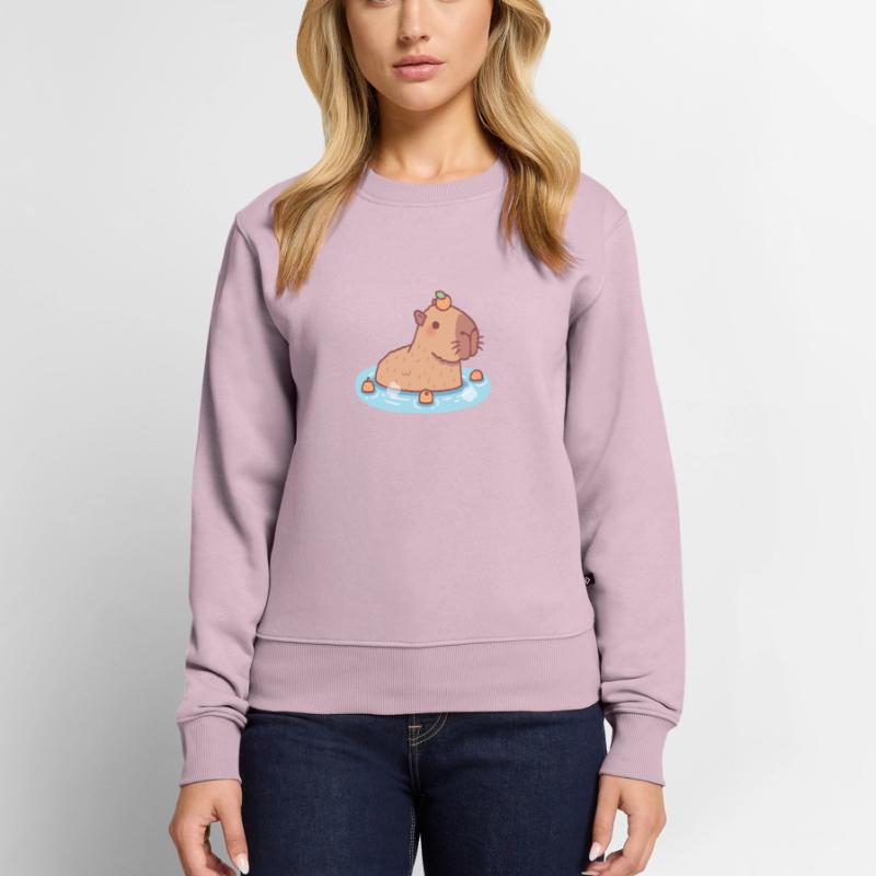 Mignon Capybara Chilling Dans la source chaude Pull Premium bio Femme