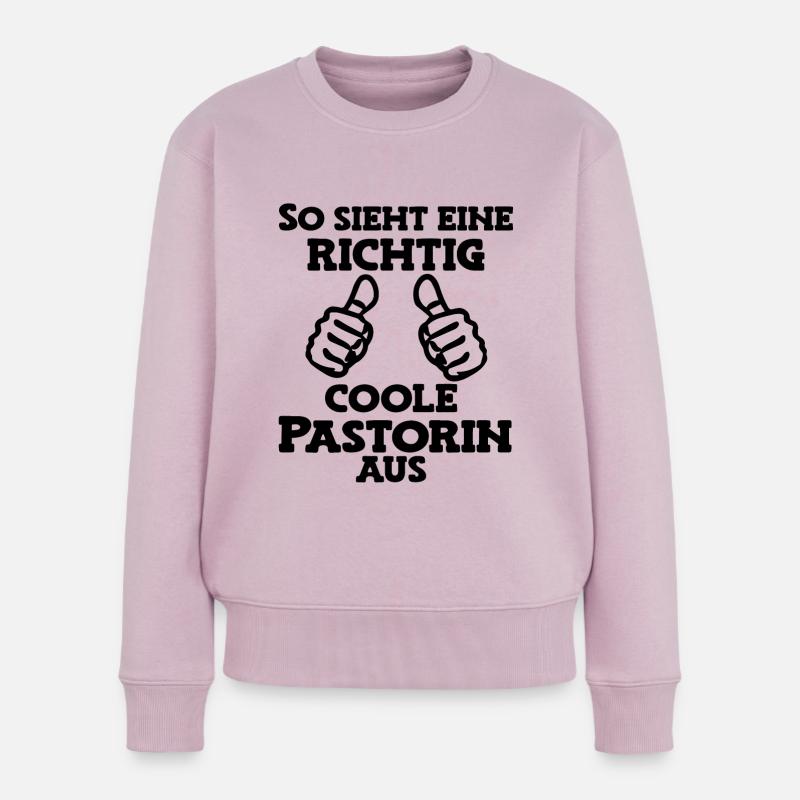 So sieht eine coole Pastorin aus Pastorin - Frauen Premium Bio Pullover - Altrosa