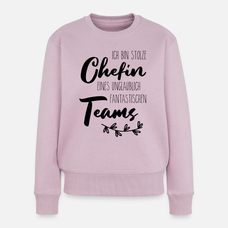 Ich bin stolze Chefin eines fantastischen Teams - Frauen Premium Bio Pullover - Altrosa