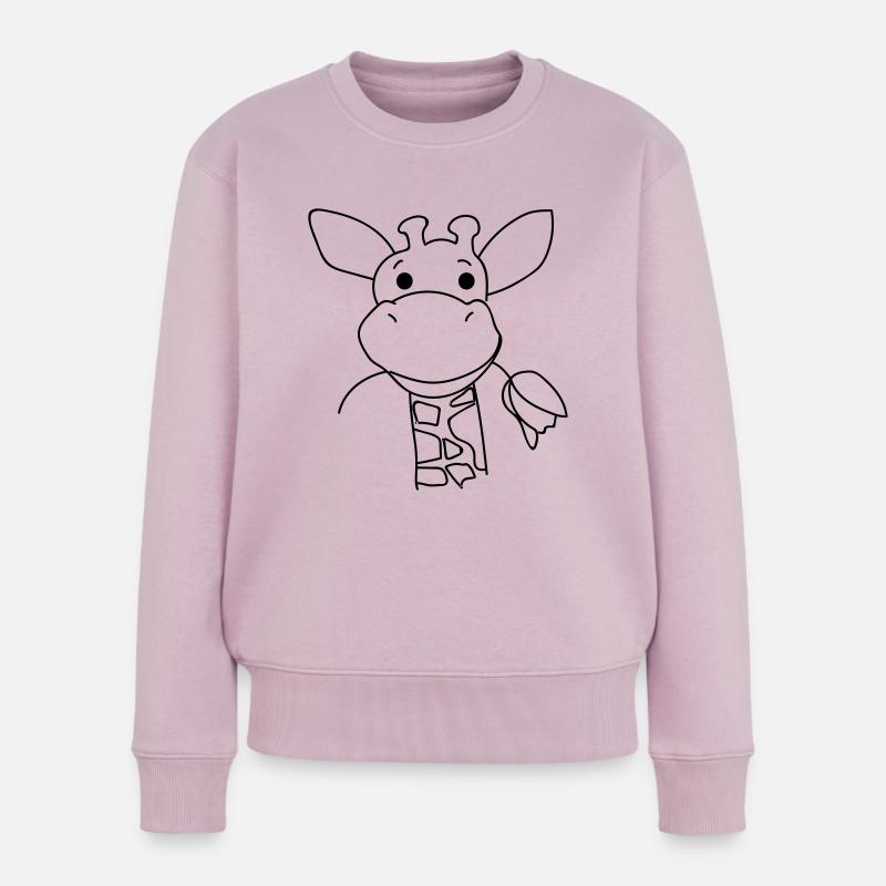 girafe - Pull Premium bio Femme - rose poudré