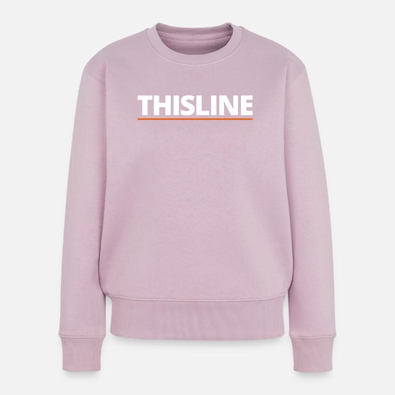 Dünne orangefarbene Linie - Frauen Premium Bio Pullover - Altrosa