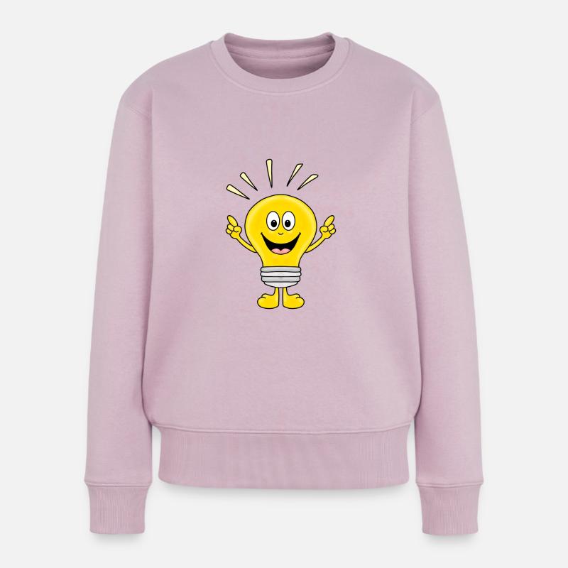 GLÜHBIRNE - LICHT - ELEKTRIKER - FUN - Frauen Premium Bio Pullover - Altrosa
