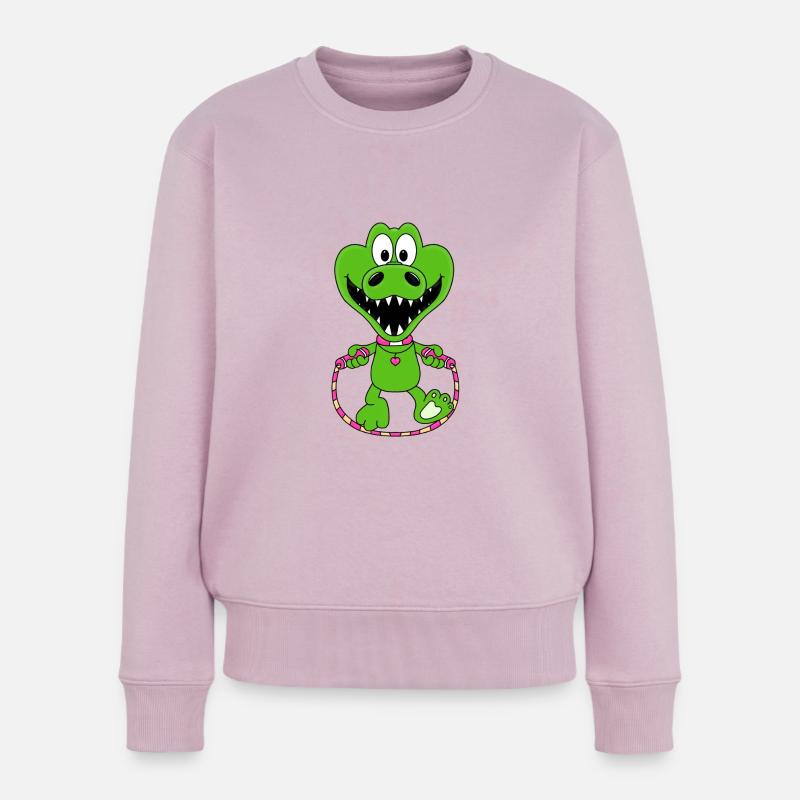 KROKODIL - SEILSPRINGEN - TIER - SPRINGSEIL - Frauen Premium Bio Pullover - Altrosa