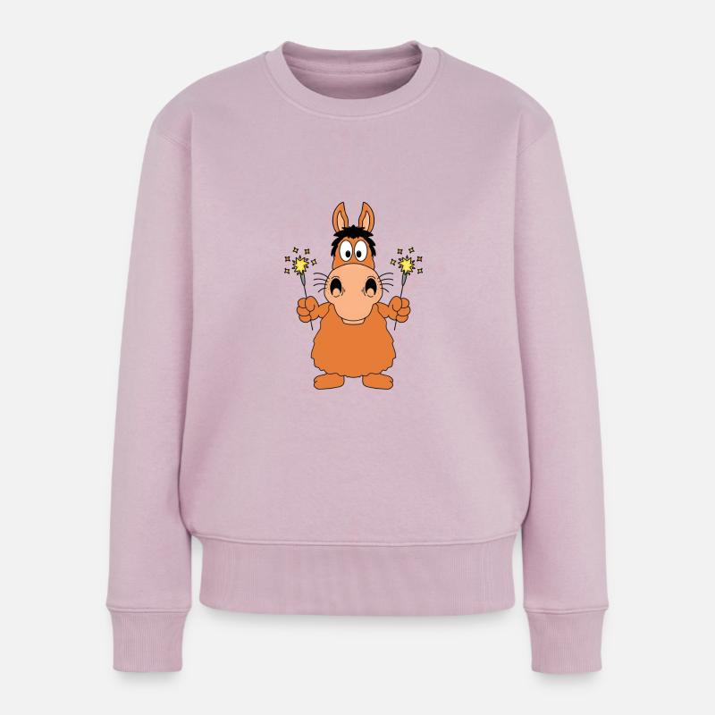 WUNDERKERZEN - PFERD - PONY - SILVESTER - NEUJAHR - Frauen Premium Bio Pullover - Altrosa