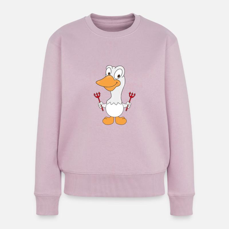 GANS - TEUFEL - VOGEL - TIERISCH - TIER - Frauen Premium Bio Pullover - Altrosa