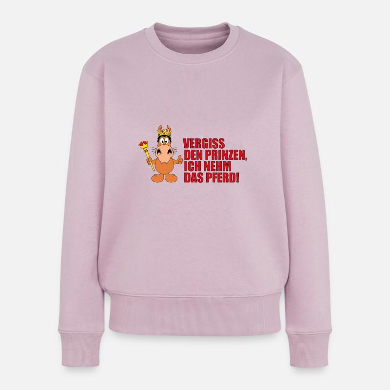 VERGISS DEN PRINZEN, ICH NEHM DAS PFERD! - Frauen Premium Bio Pullover - Altrosa