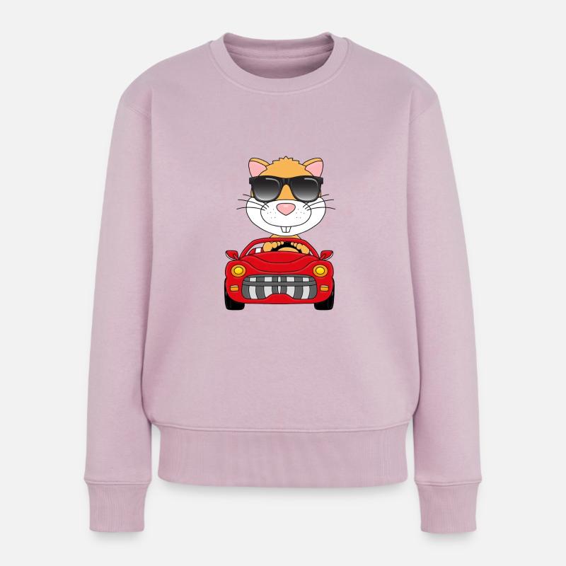 HAMSTER - TIER - Frauen Premium Bio Pullover - Altrosa