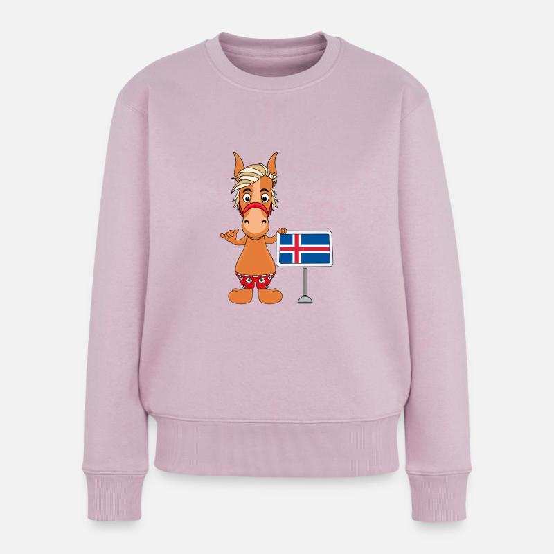 PFERD - PONY - ISLAND - ISLÄNDER - ISLANDPFERD - Frauen Premium Bio Pullover - Altrosa