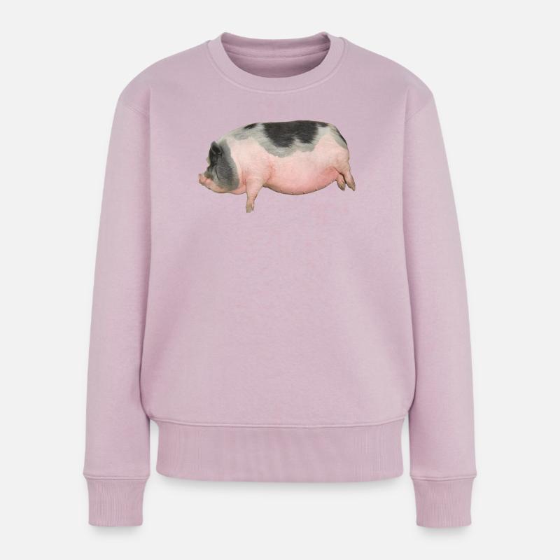 Bauernhof Schwein - Frauen Premium Bio Pullover - Altrosa