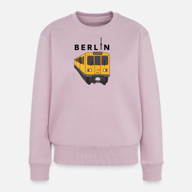 Berlin U-Bahn - Frauen Premium Bio Pullover - Altrosa