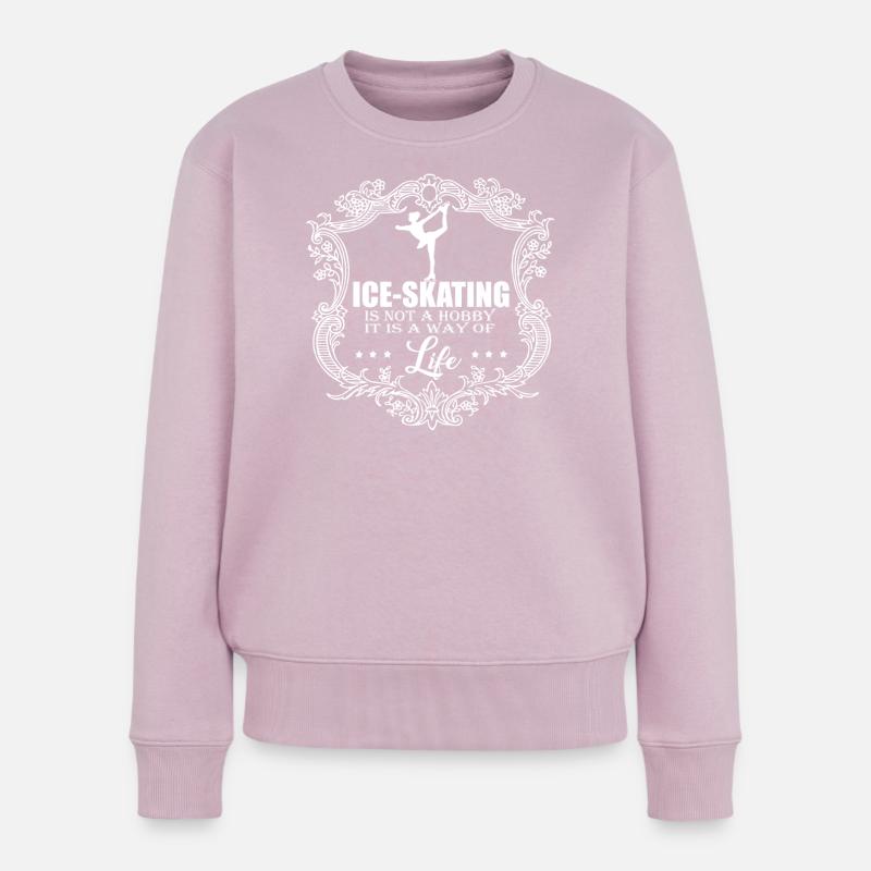 Elegant Eis Skater Design - Frauen Premium Bio Pullover - Altrosa
