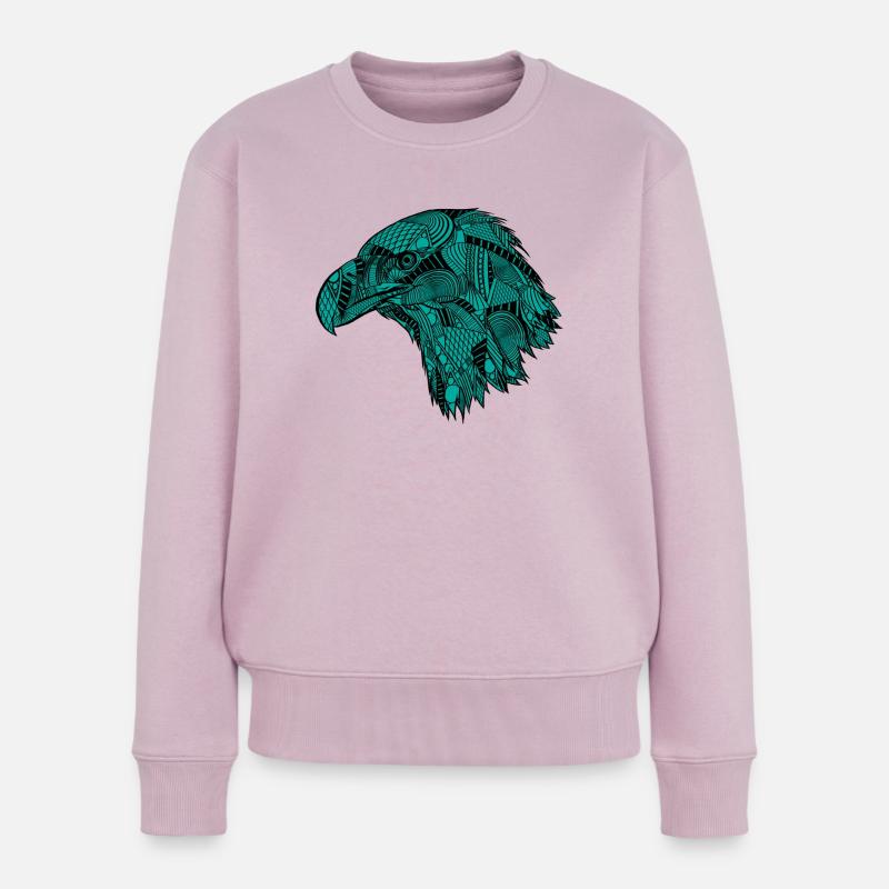 türkis Adler - Frauen Premium Bio Pullover - Altrosa