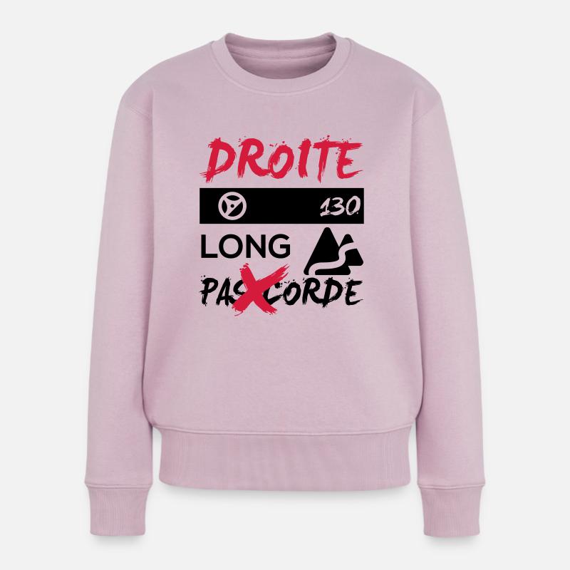 Droite 130 long - Pull Premium bio Femme - rose poudré
