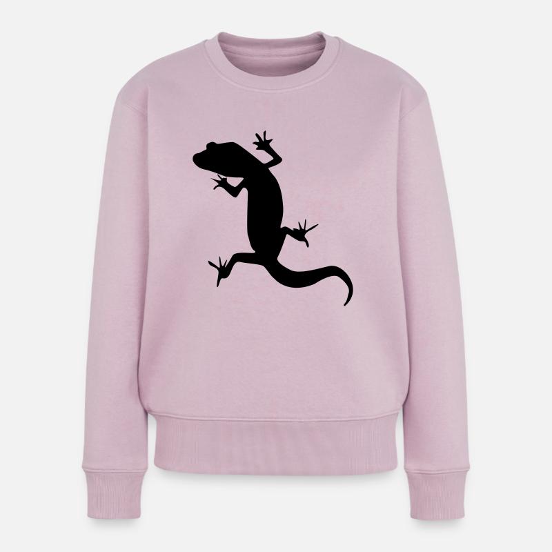 gecko silhouette - Frauen Premium Bio Pullover - Altrosa