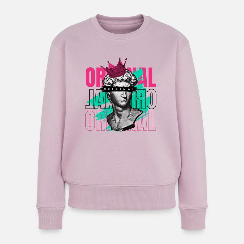 Dude Skulptur - Frauen Premium Bio Pullover - Altrosa