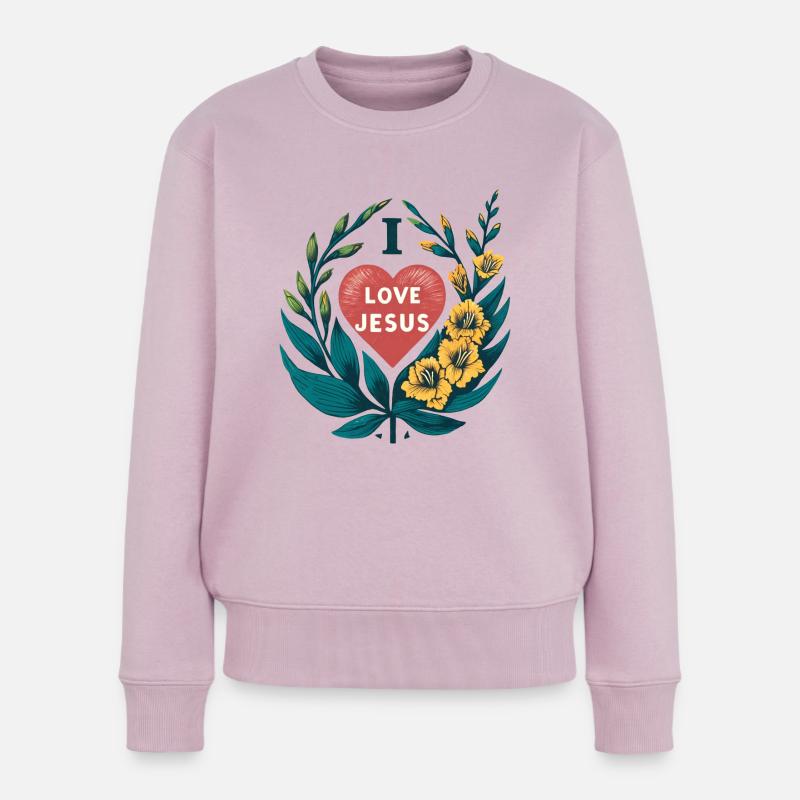 Ich liebe Jesus - Frauen Premium Bio Pullover - Altrosa