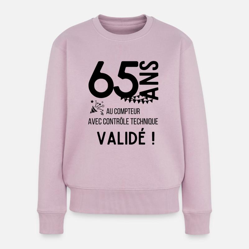65 ans validé - Pull Premium bio Femme - rose poudré