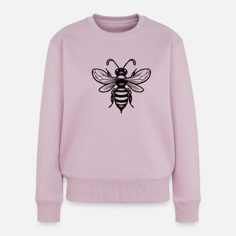 Biene schwarz weißtattoo - Frauen Premium Bio Pullover - Altrosa