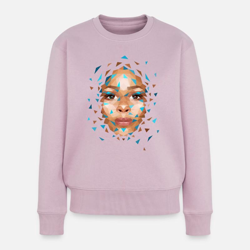 Geometrisches Gesicht - Frauen Premium Bio Pullover - Altrosa