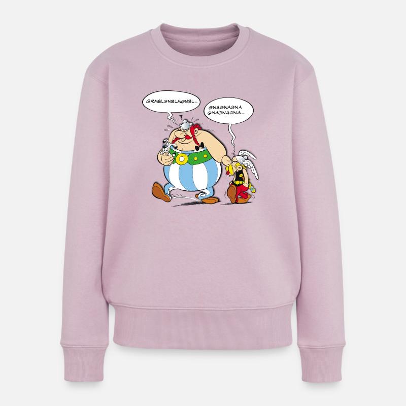 Asterix & Obelix Sprechblasen - Frauen Premium Bio Pullover - Altrosa
