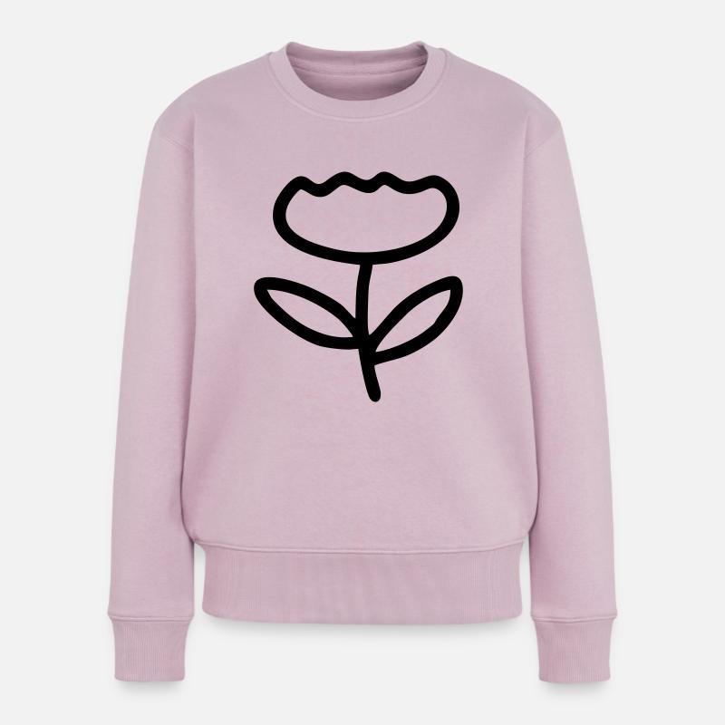 Schöne Blume - Frauen Premium Bio Pullover - Altrosa