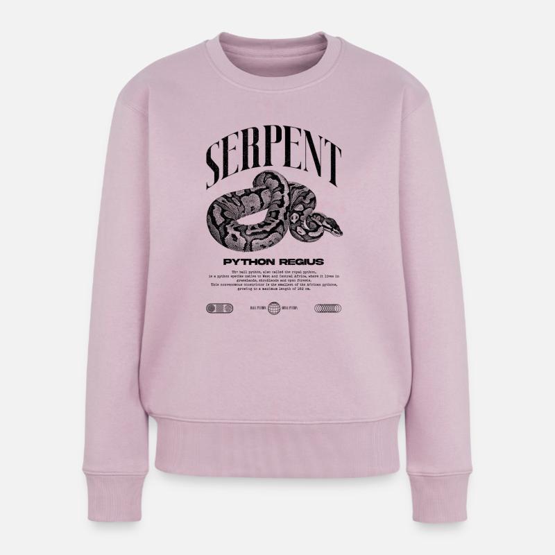 Ball Python Moderne Reptilienwärter Streetwear - Frauen Premium Bio Pullover - Altrosa