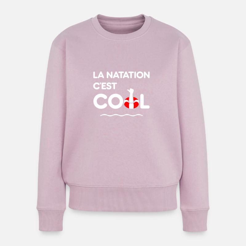 LA NATATION, C'EST COULE ! (piscine) - Pull Premium bio Femme - rose poudré