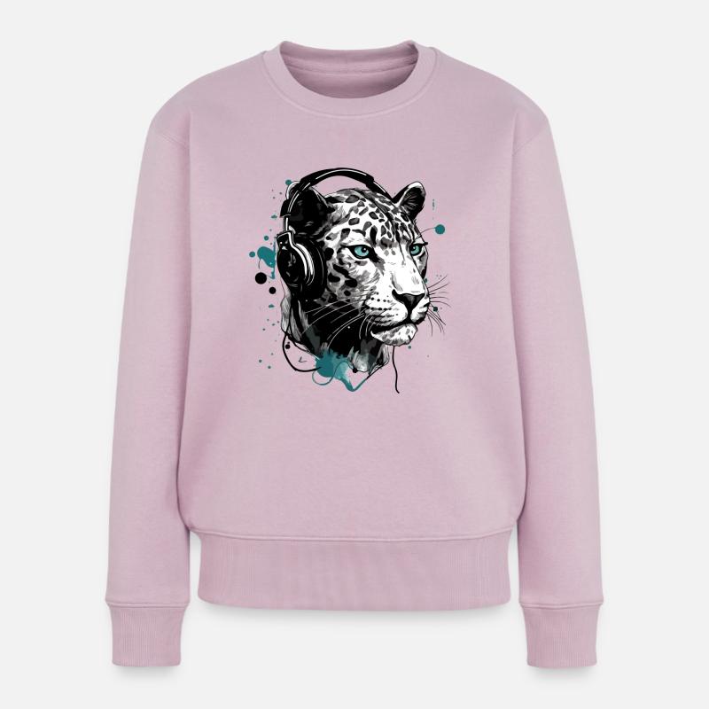 Rita, der audiophile Panther - Frauen Premium Bio Pullover - Altrosa