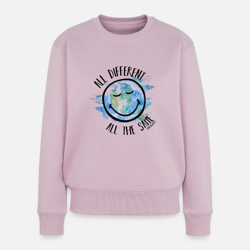 Alle unterschiedlich All the Same Smileyworld schwarz - Frauen Premium Bio Pullover - Altrosa