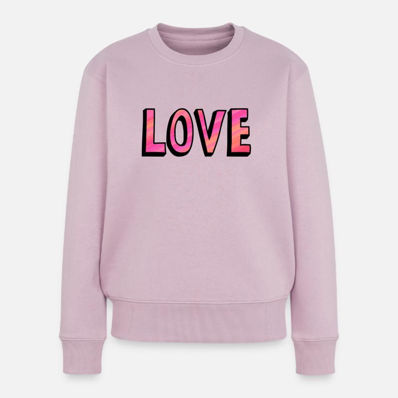 LIEBE - Frauen Premium Bio Pullover - Altrosa
