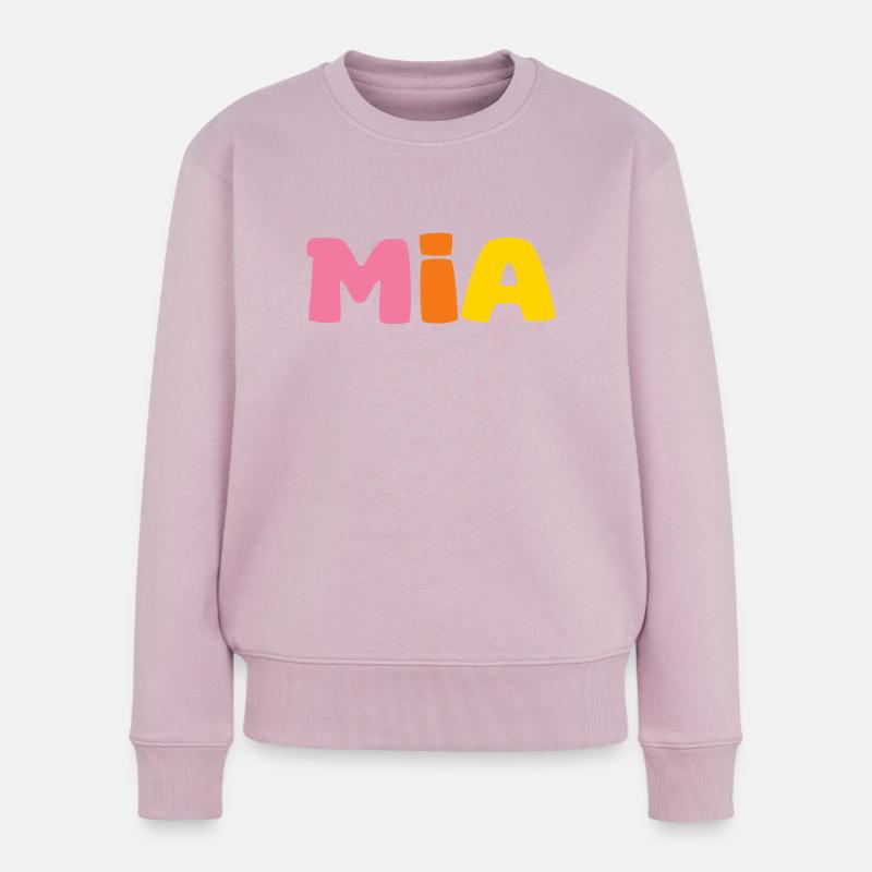 Name - Mia - Frauen Premium Bio Pullover - Altrosa