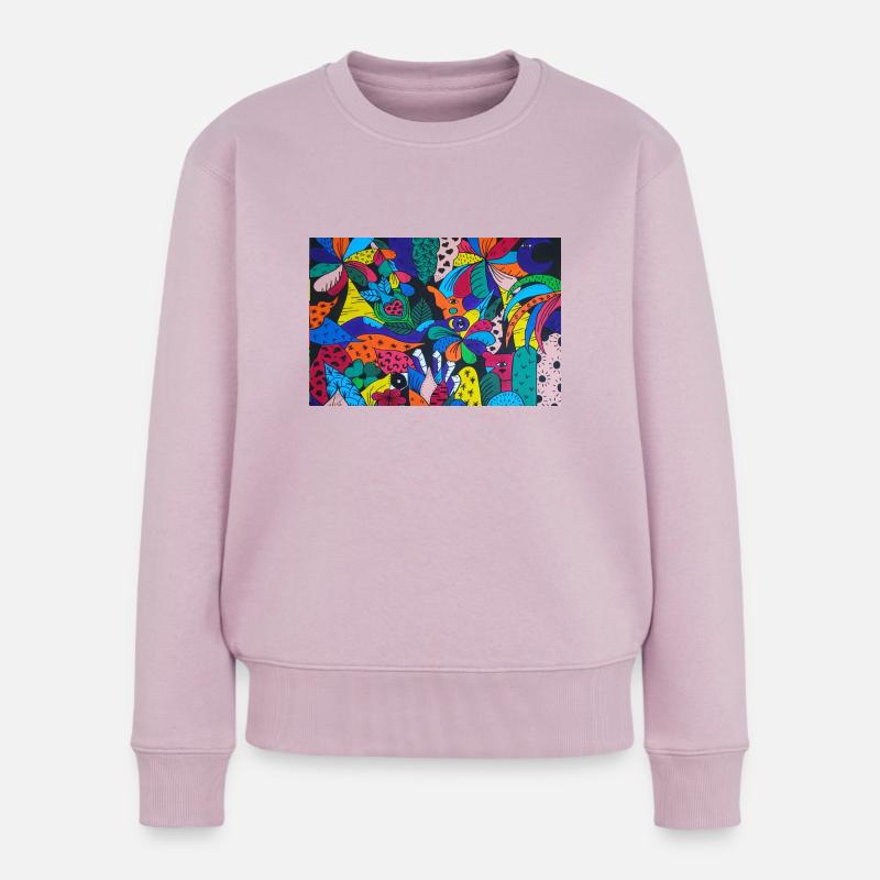 Esoterische Elefanten-Pop-Art - Frauen Premium Bio Pullover - Altrosa