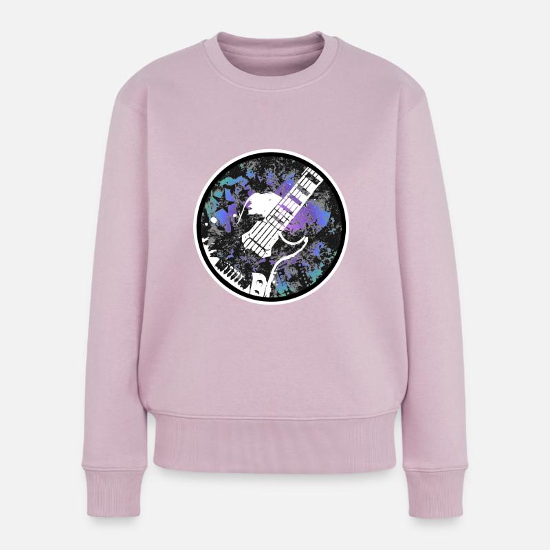 Gitarre - Frauen Premium Bio Pullover - Altrosa
