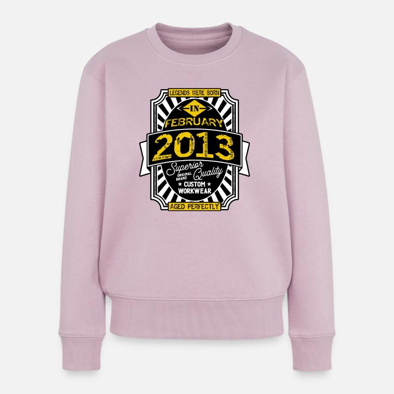 2013 FEBRUAR - Frauen Premium Bio Pullover - Altrosa