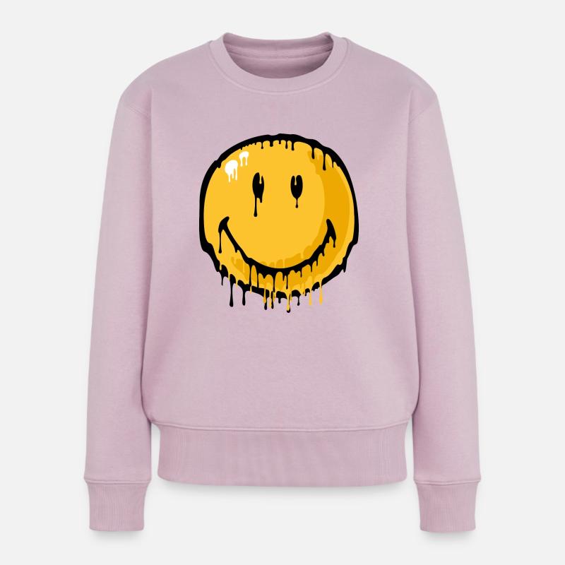 Smiley drip - Frauen Premium Bio Pullover - Altrosa