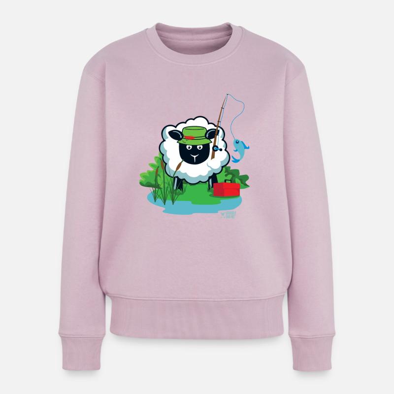Les brebis aiment la pêche ? - Pull Premium bio Femme - rose poudré