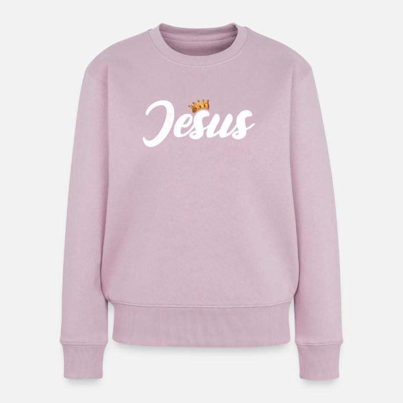 Conception de la foi de Jésus pour les chrétiens - Pull Premium bio Femme - rose poudré