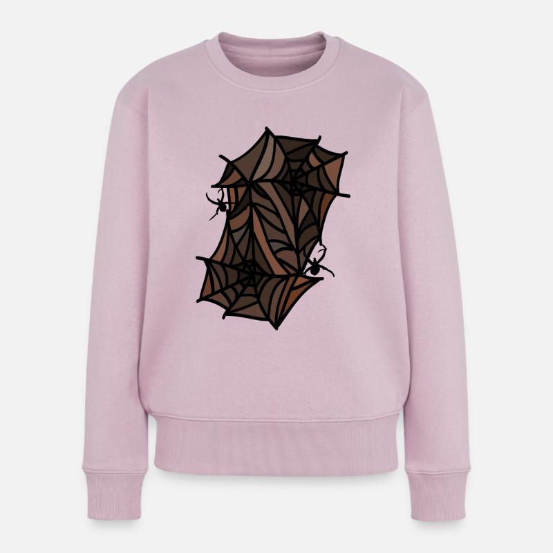 araignées toiles d’araignées - Pull Premium bio Femme - rose poudré