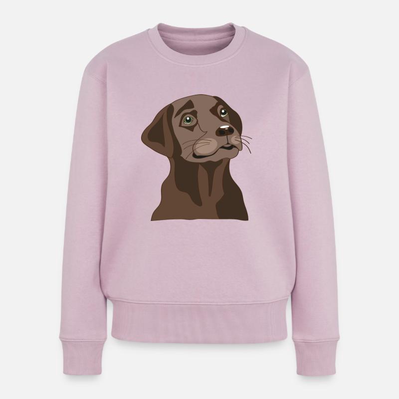 Brauner Labrador - Frauen Premium Bio Pullover - Altrosa