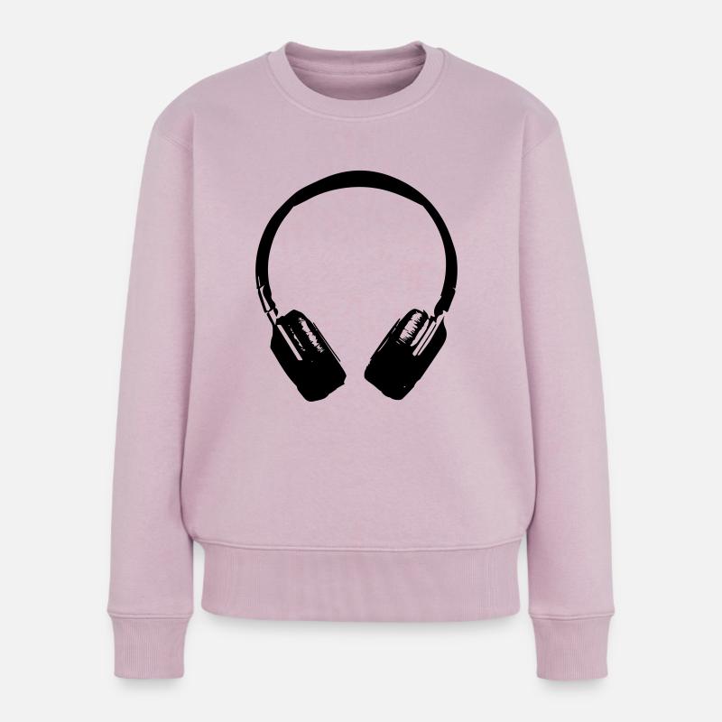 casque son - Pull Premium bio Femme - rose poudré
