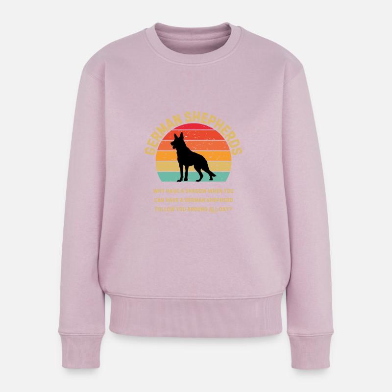 Deutscher Schäferhund Retro Sunset - Frauen Premium Bio Pullover - Altrosa