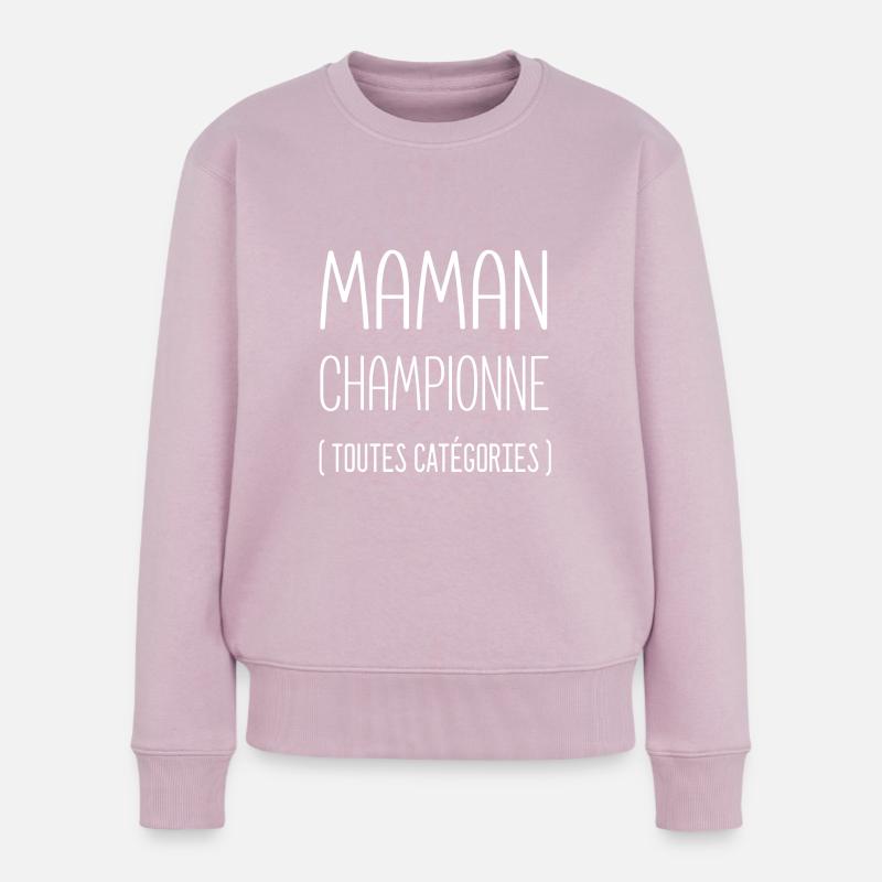 Maman championne toutes catégories - Pull Premium bio Femme - rose poudré